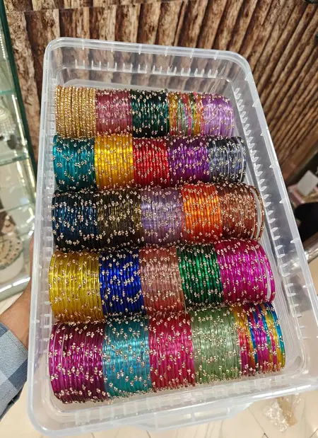 Glossy Glass Stone Combo Set Bangles Best Wholesale Shop In Surat